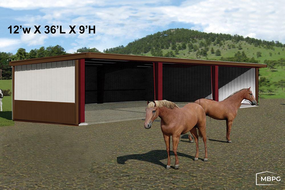 CO1782 | 3D Rendering of Steel Equestrian Building with Horses 3D Rendering of Steel Equestrian Building with Horses