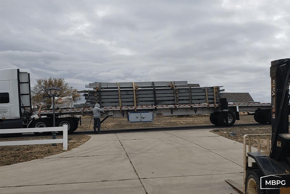 Metal Building Loaded on a Truck