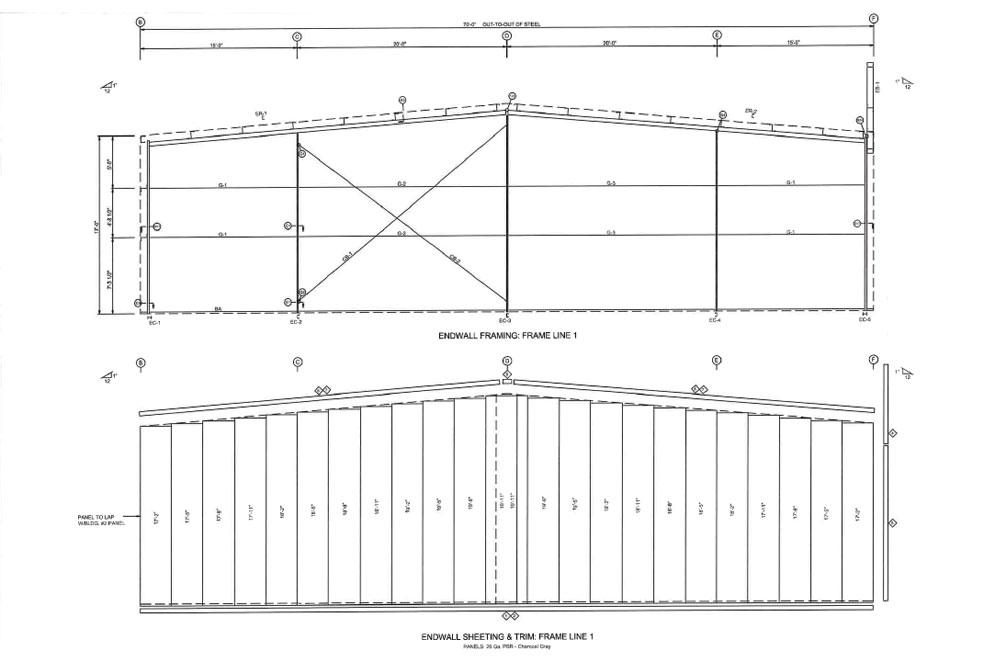 70x100 metal building plans