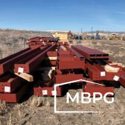 Red Iron Beams on the Ground