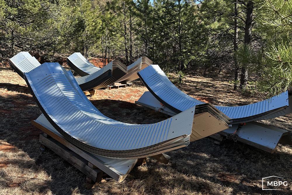 Metal Arch Building on the Ground